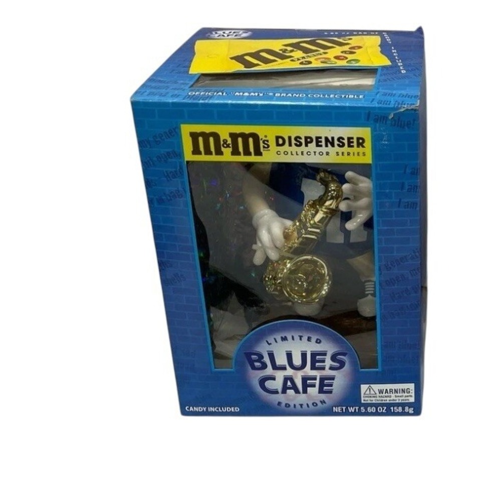 M&M Candy Dispenser Limited Edition Blues‎ Cafe Gold Saxophone Jazz Band Member